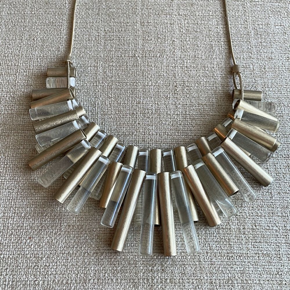 Kate Spade Saturday Clear and Gold Tube Necklace